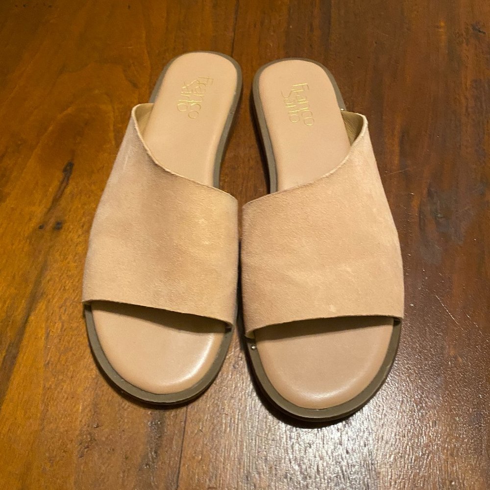 Franco Sarto Shoes Blush Pink Suede Leather Slide Flats - 8.5 M